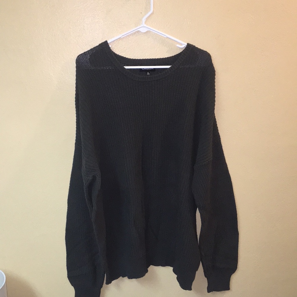 Gray knit sweater